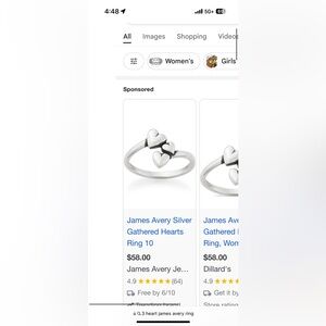 James Avery Ring (3 hearts)